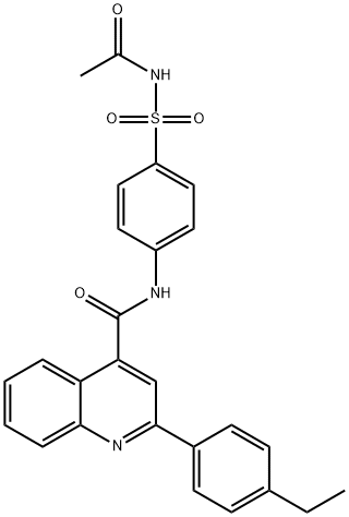 N-(4-(N-乙酰氨磺酰基)苯基)-2-(4-乙基苯基)喹啉-4-甲酰胺 结构式