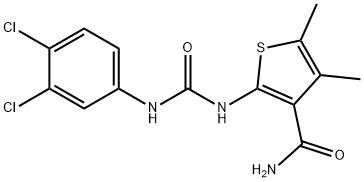 2-[(3,4-dichlorophenyl)carbamoylamino]-4,5-dimethylthiophene-3-carboxamide 结构式