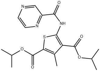 dipropan-2-yl 3-methyl-5-(pyrazine-2-carbonylamino)thiophene-2,4-dicarboxylate 结构式