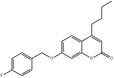 4-butyl-7-[(4-fluorophenyl)methoxy]chromen-2-one 结构式