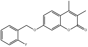 7-[(2-fluorophenyl)methoxy]-3,4-dimethylchromen-2-one 结构式