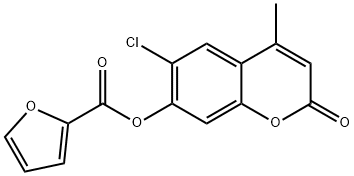 (6-chloro-4-methyl-2-oxochromen-7-yl) furan-2-carboxylate 结构式