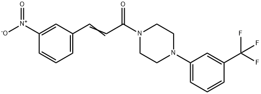 (E)-3-(3-nitrophenyl)-1-[4-[3-(trifluoromethyl)phenyl]piperazin-1-yl]prop-2-en-1-one 结构式