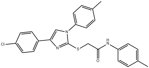 2-[4-(4-chlorophenyl)-1-(4-methylphenyl)imidazol-2-yl]sulfanyl-N-(4-methylphenyl)acetamide 结构式