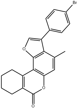 3-(4-bromophenyl)-4-methyl-8,9,10,11-tetrahydro-[1]benzofuro[6,7-c]isochromen-7-one 结构式