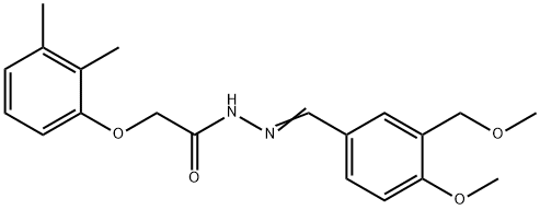 2-(2,3-dimethylphenoxy)-N-[(E)-[4-methoxy-3-(methoxymethyl)phenyl]methylideneamino]acetamide 结构式