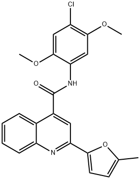 N-(4-chloro-2,5-dimethoxyphenyl)-2-(5-methylfuran-2-yl)quinoline-4-carboxamide 结构式