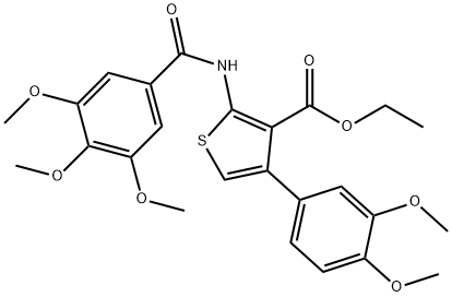 ethyl 4-(3,4-dimethoxyphenyl)-2-[(3,4,5-trimethoxybenzoyl)amino]thiophene-3-carboxylate 结构式