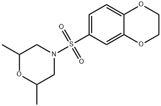 4-(2,3-dihydro-1,4-benzodioxin-6-ylsulfonyl)-2,6-dimethylmorpholine 结构式