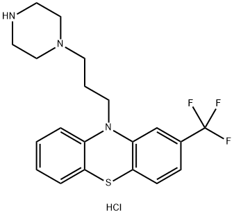 10-(3-piperazin-1-ylpropyl)-2-(trifluoromethyl)phenothiazine dihydrochloride 结构式