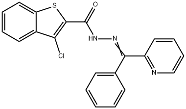 3-chloro-N-[(E)-[phenyl(pyridin-2-yl)methylidene]amino]-1-benzothiophene-2-carboxamide 结构式