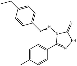 4-[(4-ethylphenyl)methylideneamino]-3-(4-methylphenyl)-1H-1,2,4-triazole-5-thione 结构式