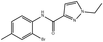 N-(2-bromo-4-methylphenyl)-1-ethylpyrazole-3-carboxamide 结构式