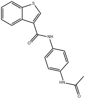 N-(4-acetamidophenyl)-1-benzothiophene-3-carboxamide 结构式
