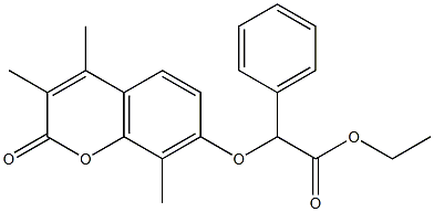 ethyl 2-phenyl-2-(3,4,8-trimethyl-2-oxochromen-7-yl)oxyacetate 结构式