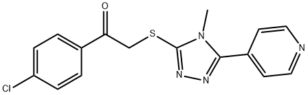 1-(4-氯苯基)-2-((4-甲基-5-(吡啶-4-基)-4H-1,2,4-三唑-3-基)硫基)乙酮 结构式