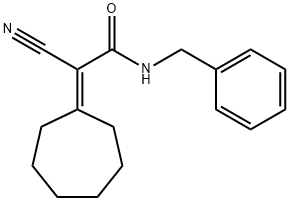 N-benzyl-2-cyano-2-cycloheptylideneacetamide 结构式