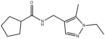 N-[(1-ethyl-5-methylpyrazol-4-yl)methyl]cyclopentanecarboxamide 结构式