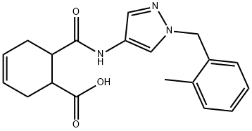 6-[[1-[(2-methylphenyl)methyl]pyrazol-4-yl]carbamoyl]cyclohex-3-ene-1-carboxylic acid 结构式