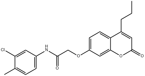 N-(3-chloro-4-methylphenyl)-2-(2-oxo-4-propylchromen-7-yl)oxyacetamide 结构式