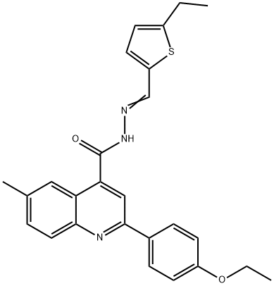 2-(4-ethoxyphenyl)-N-[(E)-(5-ethylthiophen-2-yl)methylideneamino]-6-methylquinoline-4-carboxamide 结构式