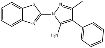 2-苯并噻唑-2-基-5-甲基-4-苯基吡唑-2-胺 结构式