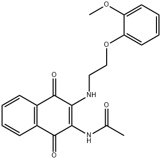 N-[3-[2-(2-methoxyphenoxy)ethylamino]-1,4-dioxonaphthalen-2-yl]acetamide 结构式