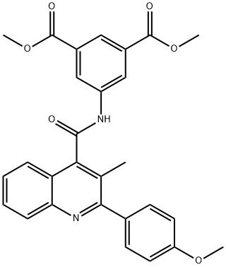 dimethyl 5-[[2-(4-methoxyphenyl)-3-methylquinoline-4-carbonyl]amino]benzene-1,3-dicarboxylate 结构式