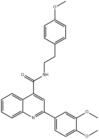 2-(3,4-dimethoxyphenyl)-N-[2-(4-methoxyphenyl)ethyl]quinoline-4-carboxamide 结构式