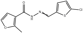 N-[(E)-(5-chlorothiophen-2-yl)methylideneamino]-2-methylfuran-3-carboxamide 结构式