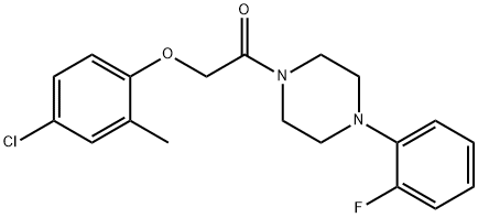 2-(4-chloro-2-methylphenoxy)-1-[4-(2-fluorophenyl)piperazin-1-yl]ethanone 结构式
