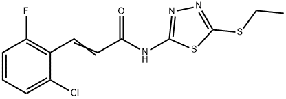 (E)-3-(2-chloro-6-fluorophenyl)-N-(5-ethylsulfanyl-1,3,4-thiadiazol-2-yl)prop-2-enamide 结构式