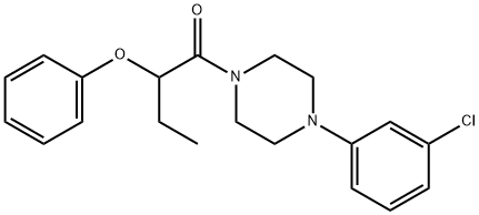 1-[4-(3-chlorophenyl)piperazin-1-yl]-2-phenoxybutan-1-one 结构式