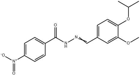 N-[(E)-(3-methoxy-4-propan-2-yloxyphenyl)methylideneamino]-4-nitrobenzamide 结构式