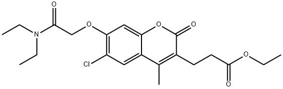 ethyl 3-[6-chloro-7-[2-(diethylamino)-2-oxoethoxy]-4-methyl-2-oxochromen-3-yl]propanoate 结构式