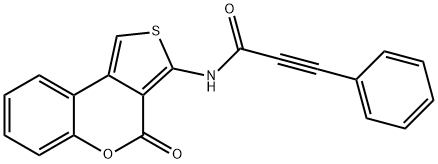 N-(4-oxothieno[3,4-c]chromen-3-yl)-3-phenylprop-2-ynamide 结构式