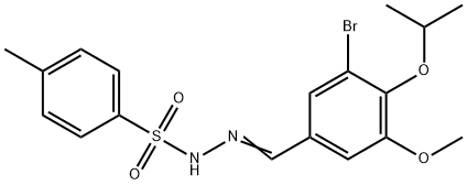 N-[(E)-(3-bromo-5-methoxy-4-propan-2-yloxyphenyl)methylideneamino]-4-methylbenzenesulfonamide 结构式