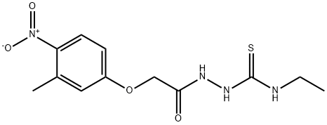 1-ethyl-3-[[2-(3-methyl-4-nitrophenoxy)acetyl]amino]thiourea 结构式