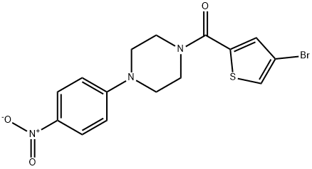 (4-bromothiophen-2-yl)-[4-(4-nitrophenyl)piperazin-1-yl]methanone 结构式