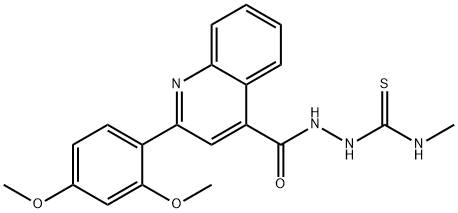 1-[[2-(2,4-dimethoxyphenyl)quinoline-4-carbonyl]amino]-3-methylthiourea 结构式