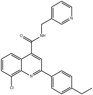 8-chloro-2-(4-ethylphenyl)-N-(pyridin-3-ylmethyl)quinoline-4-carboxamide 结构式