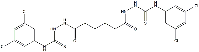 1-(3,5-dichlorophenyl)-3-[[6-[2-[(3,5-dichlorophenyl)carbamothioyl]hydrazinyl]-6-oxohexanoyl]amino]thiourea 结构式