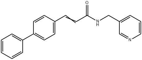 (E)-3-(4-phenylphenyl)-N-(pyridin-3-ylmethyl)prop-2-enamide 结构式