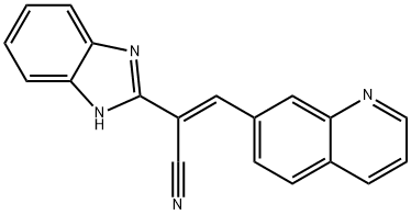 (E)-2-(1H-benzimidazol-2-yl)-3-quinolin-7-ylprop-2-enenitrile 结构式