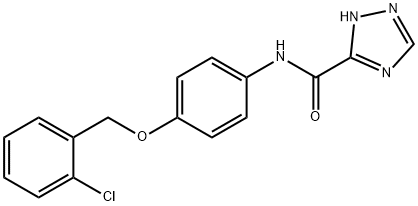 N-[4-[(2-chlorophenyl)methoxy]phenyl]-1H-1,2,4-triazole-5-carboxamide 结构式