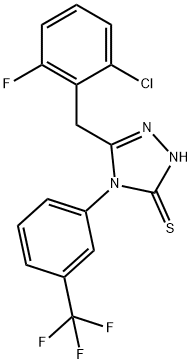 3-[(2-chloro-6-fluorophenyl)methyl]-4-[3-(trifluoromethyl)phenyl]-1H-1,2,4-triazole-5-thione 结构式