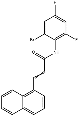 (E)-N-(2-bromo-4,6-difluorophenyl)-3-naphthalen-1-ylprop-2-enamide 结构式