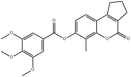 (6-methyl-4-oxo-2,3-dihydro-1H-cyclopenta[c]chromen-7-yl) 3,4,5-trimethoxybenzoate 结构式