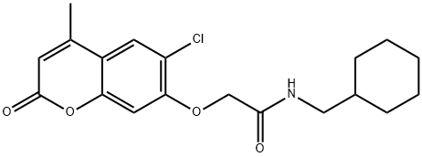 2-(6-chloro-4-methyl-2-oxochromen-7-yl)oxy-N-(cyclohexylmethyl)acetamide 结构式