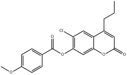 (6-chloro-2-oxo-4-propylchromen-7-yl) 4-methoxybenzoate 结构式